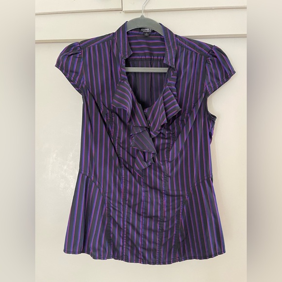 Express Tops - Express Elite Stretch Ruffle Blouse